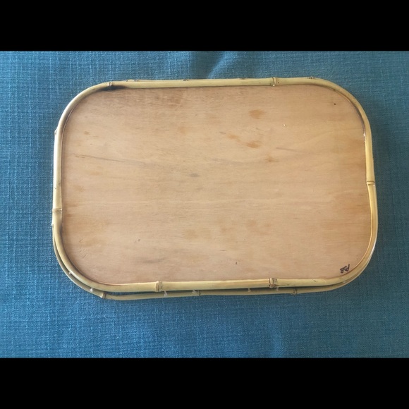 Vintage Dining Vintage Mid Century Rattan Bamboo Serving Tray